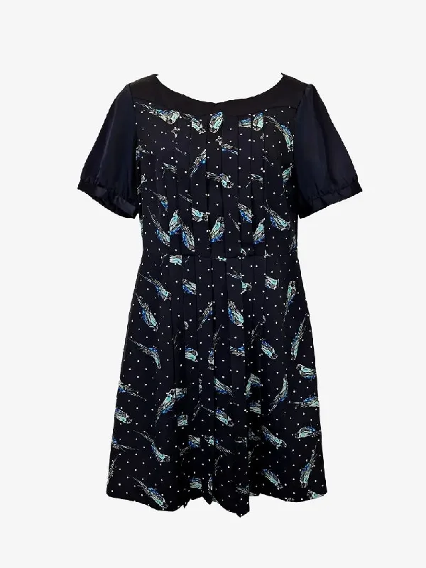 Spaghetti strap dresses for womenKaren Walker Blue Jay Print Pleated Dress Size 10