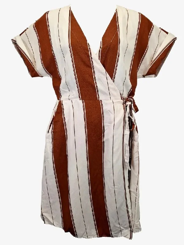 Dancewear dresses for performancesCountry Road Caramello Stripe Linen Blend Wrap Dress Size 14