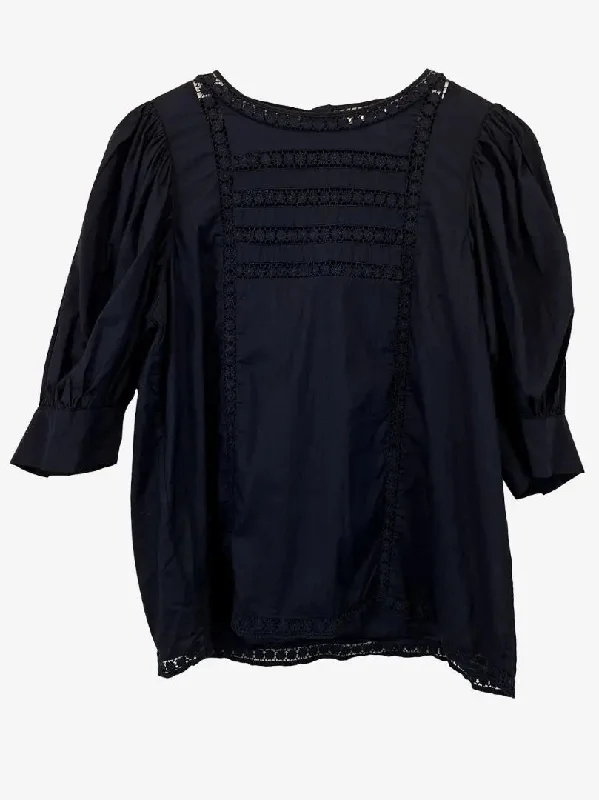 Short and sweet dresses for womenWitchery Navy Floral Lace Peasant Dress Size 12