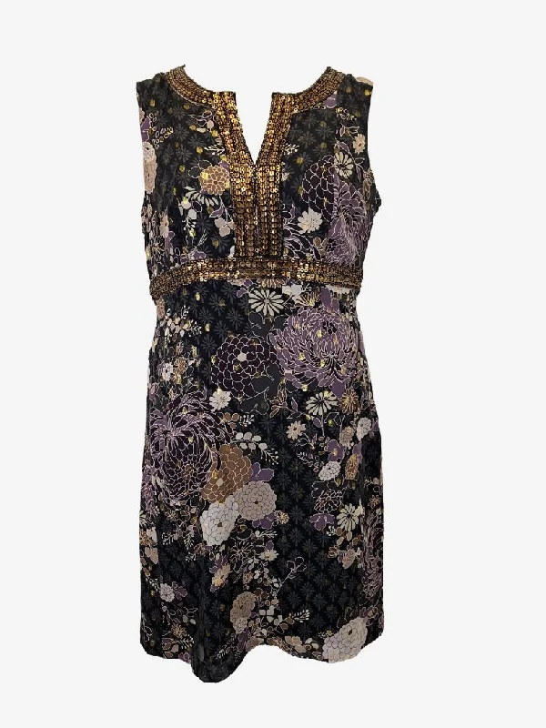 Shift dresses for womenMonsoon Gold Sequences Dress Size 14