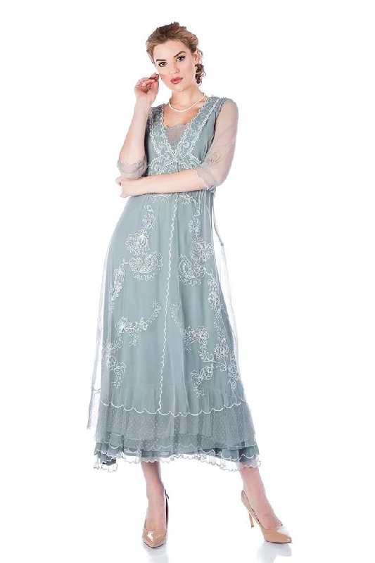 Workout dresses for active lifestylesVintage Titanic Style Dress in Aqua by Nataya