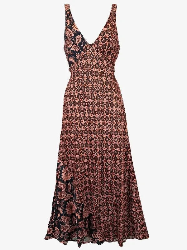 Linen dresses for summerAuguste Elegant Boho Pink Tile Slip Dress Size 10