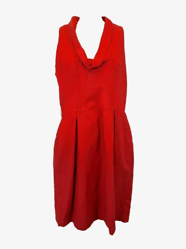 Satin dresses for womenCue Dusty Red Cowl Neck Dress Size 10