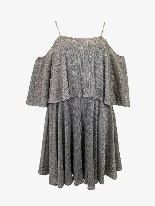 Autumn dresses for fall fashionHalston Over the Arms Drape Silver Dress Size 14