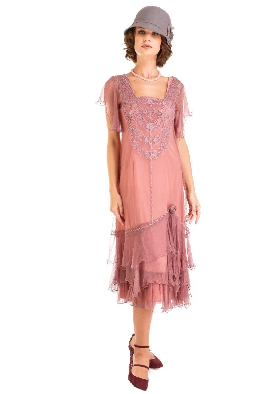 Gym wear dresses for athletic activitiesAlexa 1920s Flapper Style Dress in Mauve by Nataya