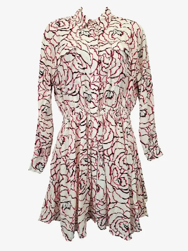 Motherhood dresses for pregnant womenBasque Abstract Wavy Floral Classy Button Up Dress Size 8