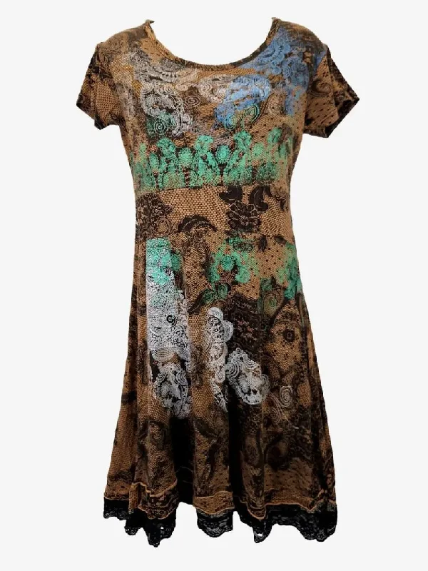 Corduroy dresses for womenDesigual Boho Lace Print Summer Dress Size XL