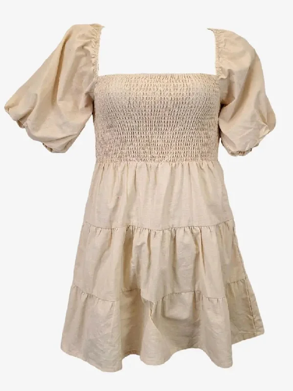 Little red dresses (LRDs) for womenLulu & Rose Oatmeal Linen Blend Sweet Picnic Dress Size L
