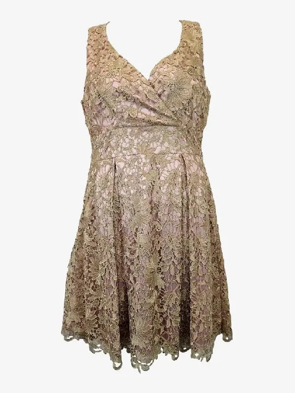 Mini dresses for womenReview Gold Lace Elegant Cocktail Dress Size 12