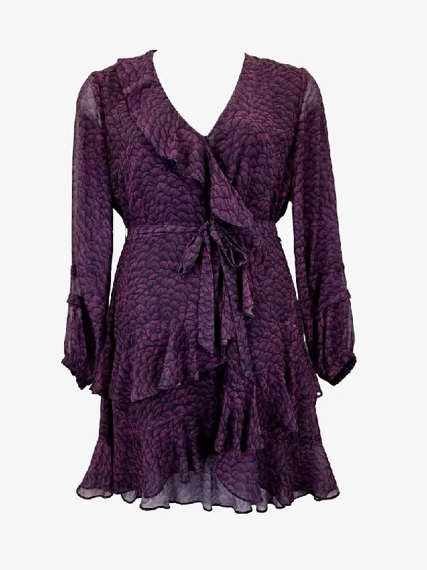 Bohemian women's dressesWayne Cooper Indigo Elegant Ruffle Cocktail Dress Size 14