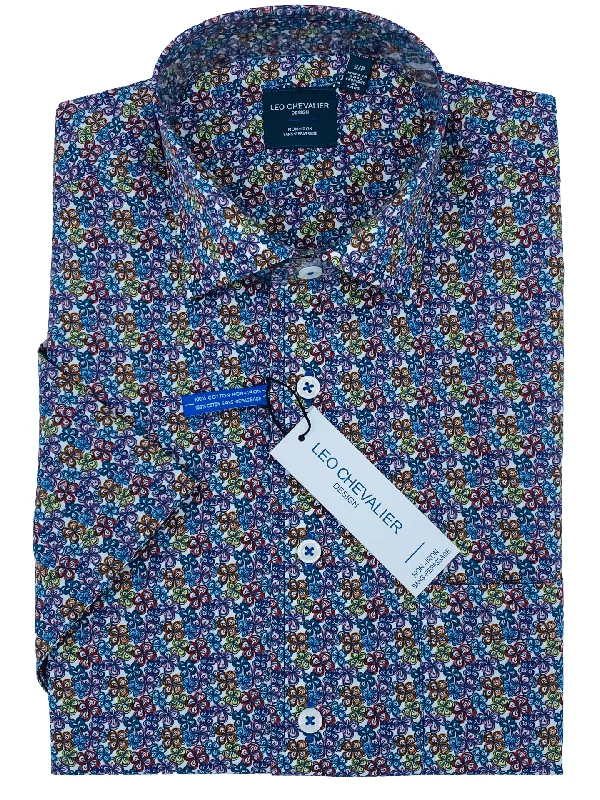 cardigans for menLeo Chevalier Short Sleeve Sport Shirt - 524364 - 9000 Bright Floral