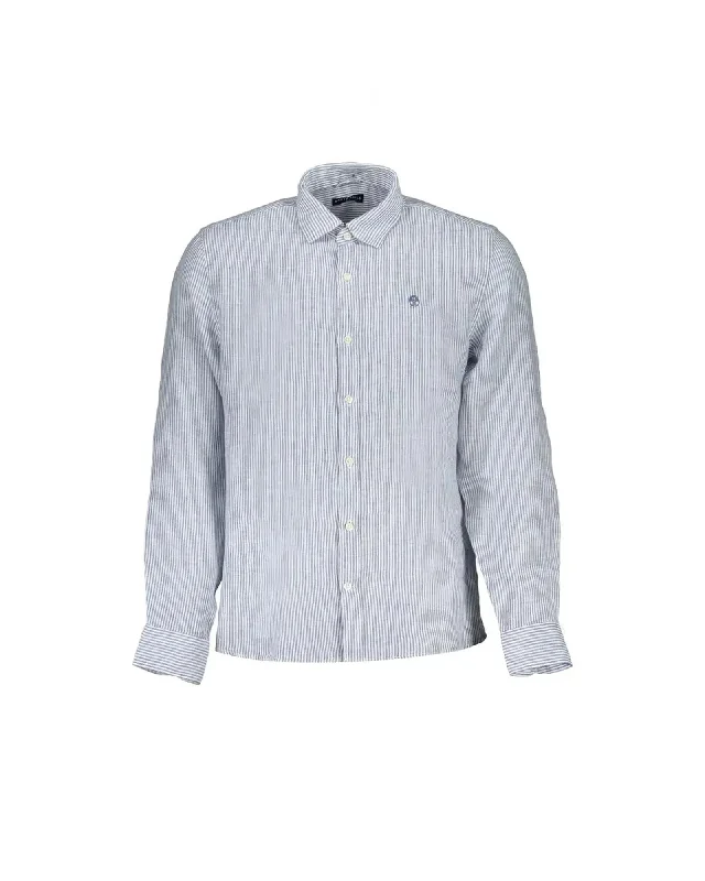 striped shirts for menNorth Sails Men's Blue Linen Shirt - XL