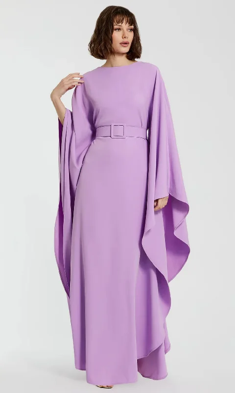 High-low hem dresses for womenMac Duggal 20960 - Long Sleeve Bateau Long Dress
