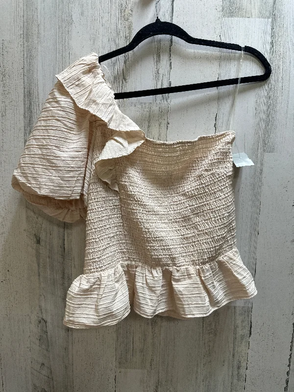 Boutique women's topsBeige Top Short Sleeve Clothes Mentor, Size L