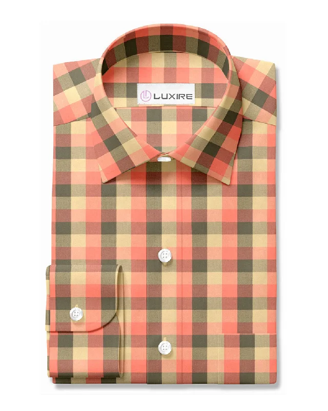 flannel shirts for menOrange Olive Tan Windowpane Twill Flannel