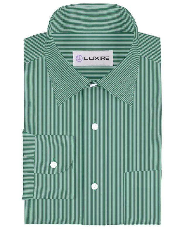short-sleeved shirts for menFresh Green Candy Stripes