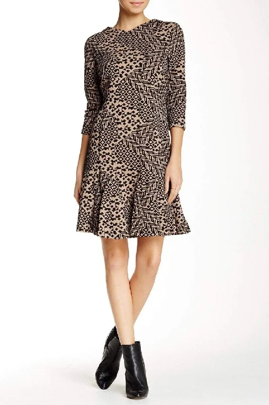 Bridal dresses for womenTaylor - Quarter Sleeve Geometric Print Dress 5641MSC