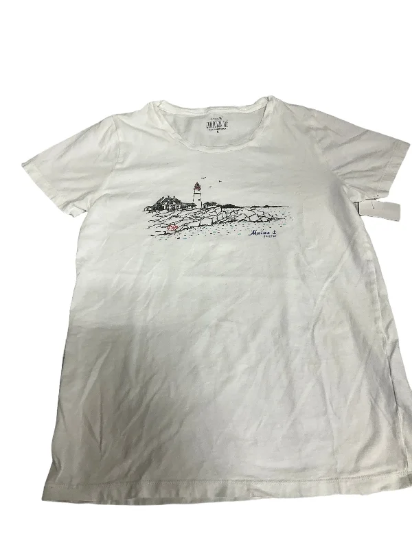 Thermal women's topsWhite Top Short Sleeve Basic J. Crew, Size S