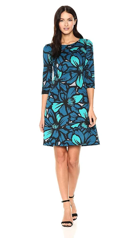 Silk dresses for womenTaylor - Floral Print Scuba Cocktail Dress 9352MSC