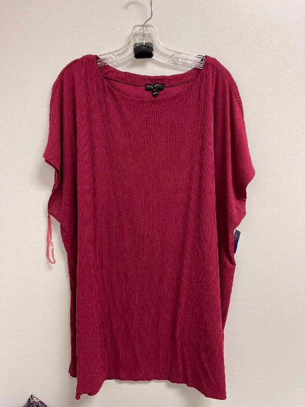 Wrinkle-resistant women's topsRed Top Short Sleeve Lane Bryant, Size 3x