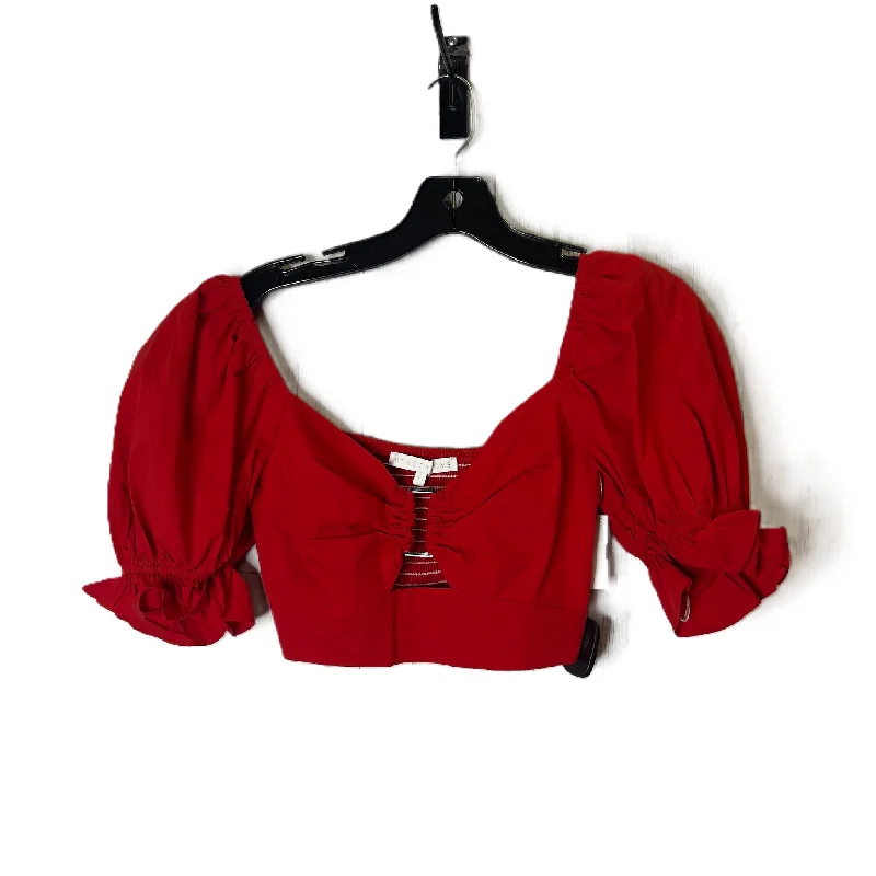 Turtleneck women's topsRed Top Short Sleeve By Clothes Mentor, Size: Xs