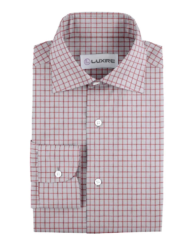 tops made from cotton for menLinen: Red Graph Checks
