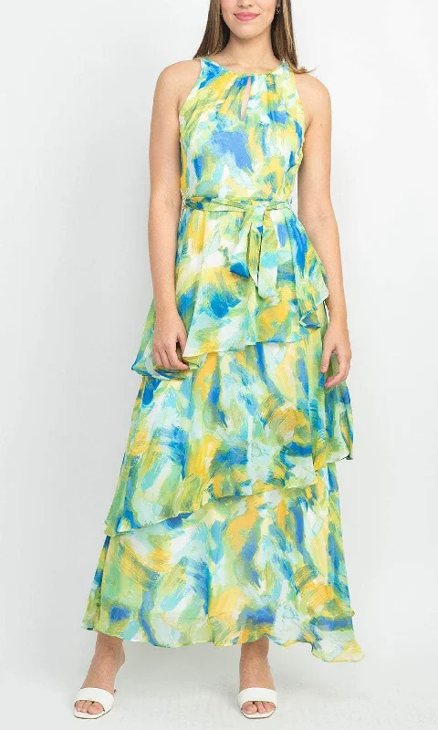 One-shoulder dresses for womenTahari ASL 2CM382 - Jewel Neck Printed Formal Dress