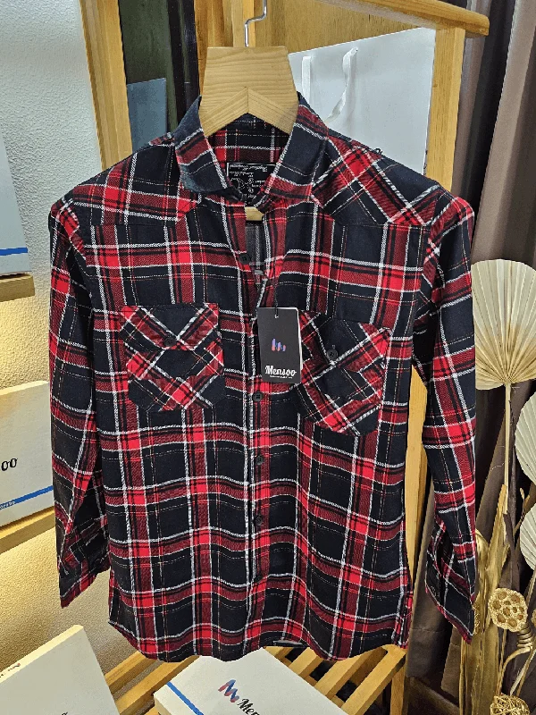 polo shirts for menSelf Fold Check Pocket Shirt Red