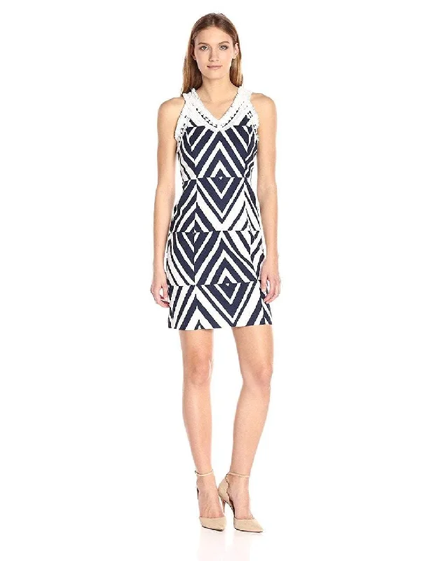 Women's casual dressesTaylor - 8736MSC Zigzag Printed Sheath Dress