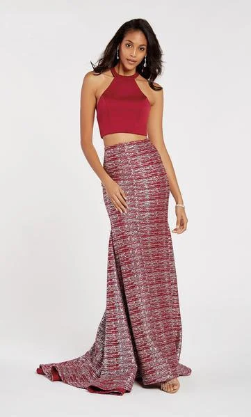 Glamour dresses for red carpet appearancesAlyce Paris 60554 - Lustrous Mikado Glitter Jersey Two-Piece Gown
