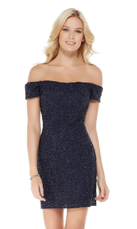 Little black dresses (LBDs) for womenAlyce Paris - Off The Shoulder Shimmer Fitted Cocktail Dress 2656SC