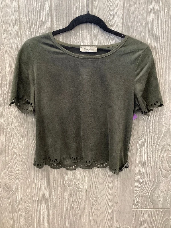 Stretchy women's topsGreen Top Short Sleeve Clothes Mentor, Size M