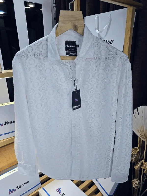 blouses for menKnitted Shirt White 2 Net