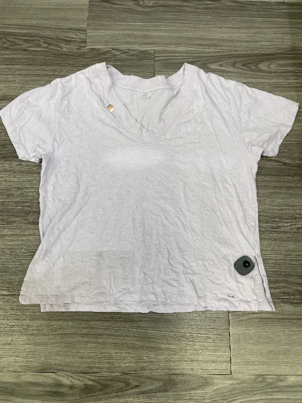 Checkered women's topsPurple Top Short Sleeve Clothes Mentor, Size L