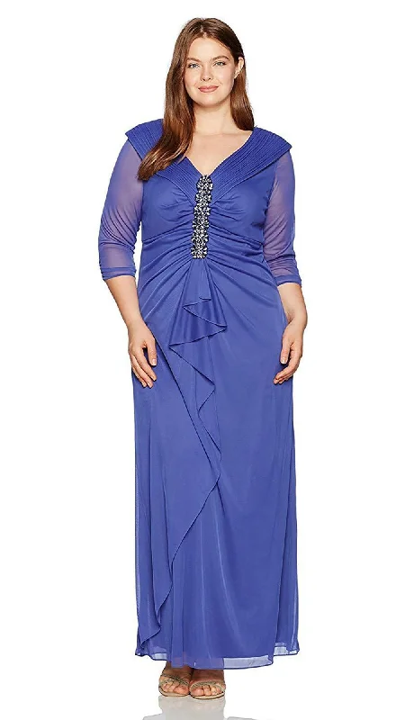 Patterned dresses for womenAlex Evenings - 432858SC Jewel Accented Ruched Bodice Sheath Dress