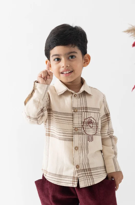 tops made from cotton for menPre-Order: Unisex Mr. Fluffles Woollen Shirt - Cream