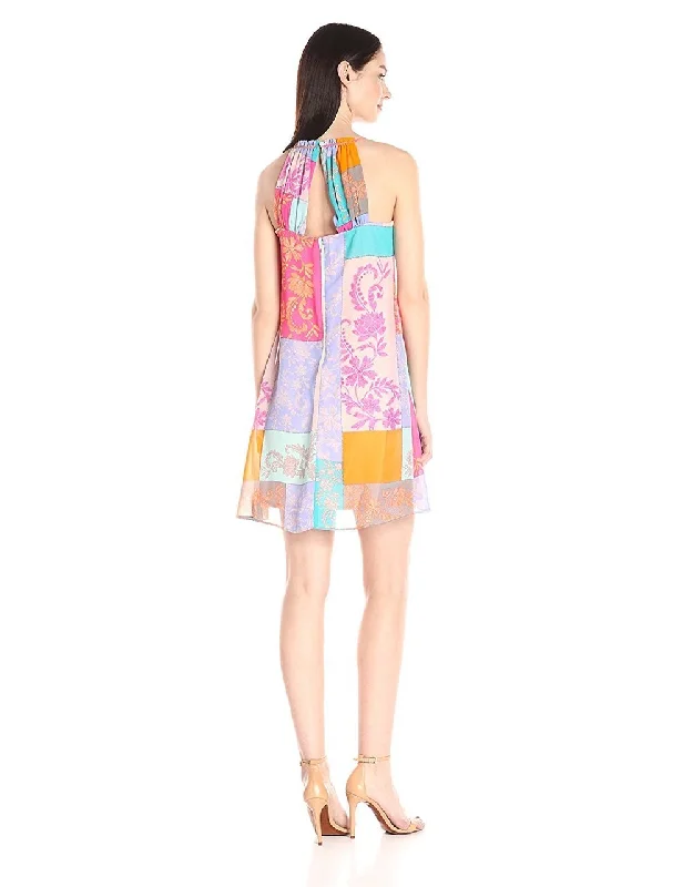 Sheath dresses for womenTaylor - Halter Patchwork Print Short Dress 8157MSC