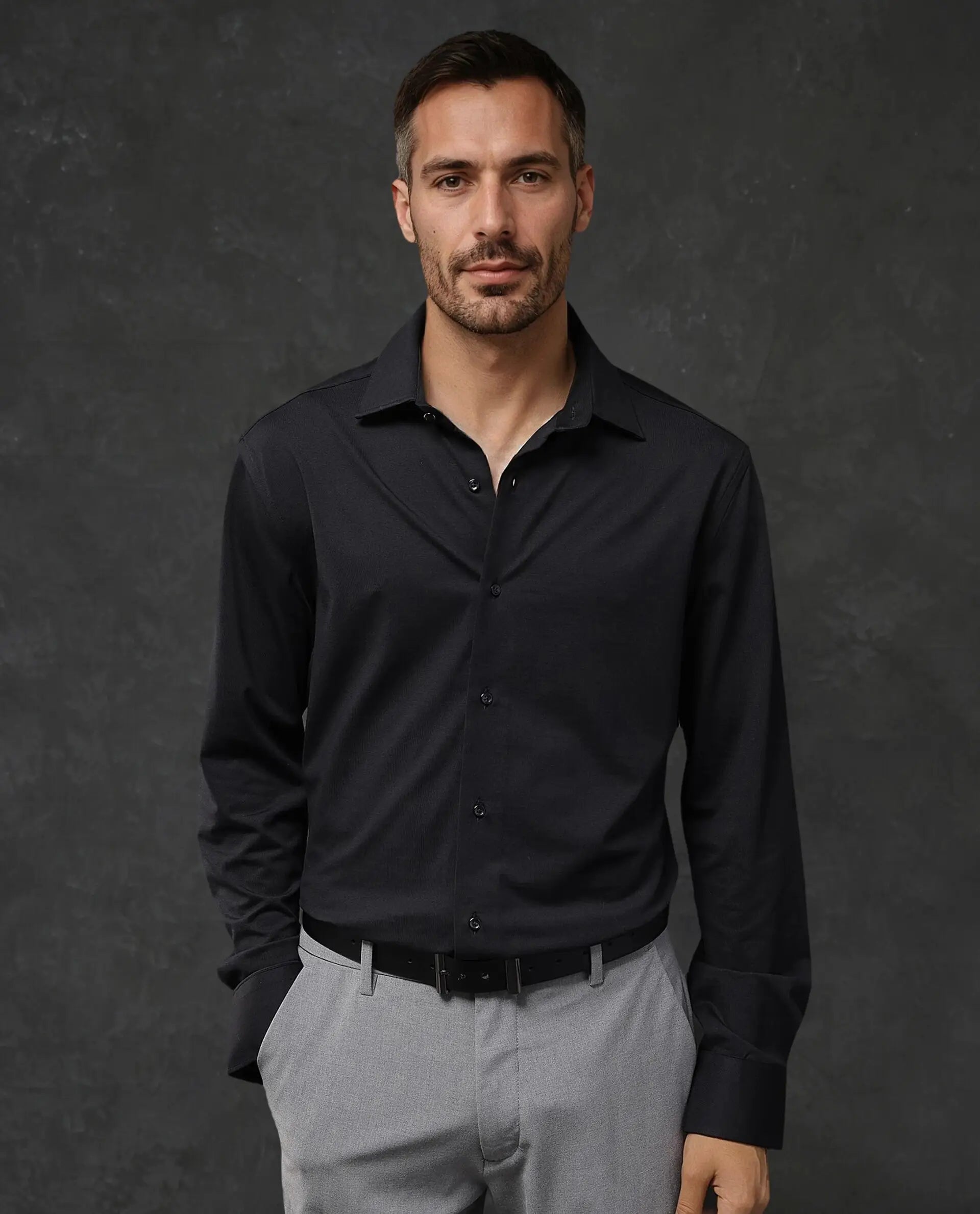 plaid shirts for menRare Rabbit Men Dulce Black Cotton Fabric Full Sleeve Regular Fit Solid Shirt