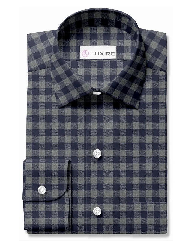 formal blazers for menNavy Shepherd Check On Grey Flannel Work Shirt