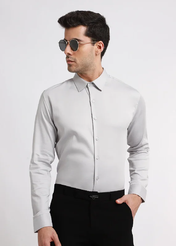 sports vests for menCool Gray Satin Shirt