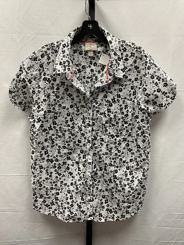 Transitional women's topsFloral Print Top Short Sleeve St Johns Bay, Size L