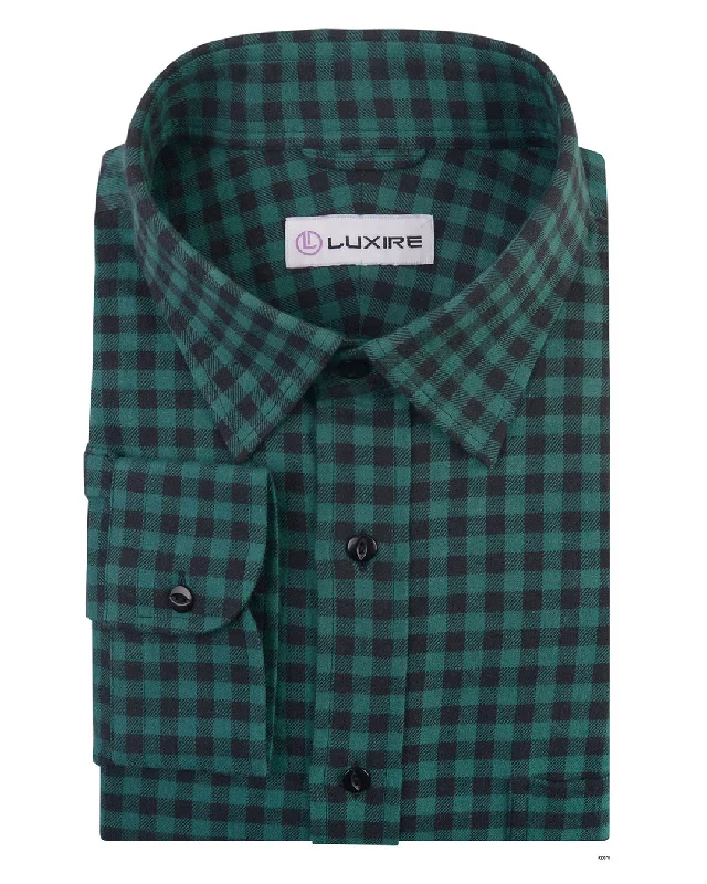 anoraks for menGreen Black Gingham Twill Flannel Work Shirt