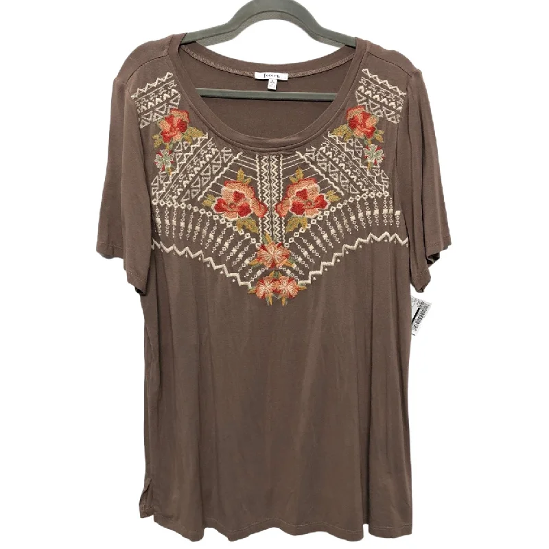 Designer women's topsBrown Top Short Sleeve Jodifl, Size L