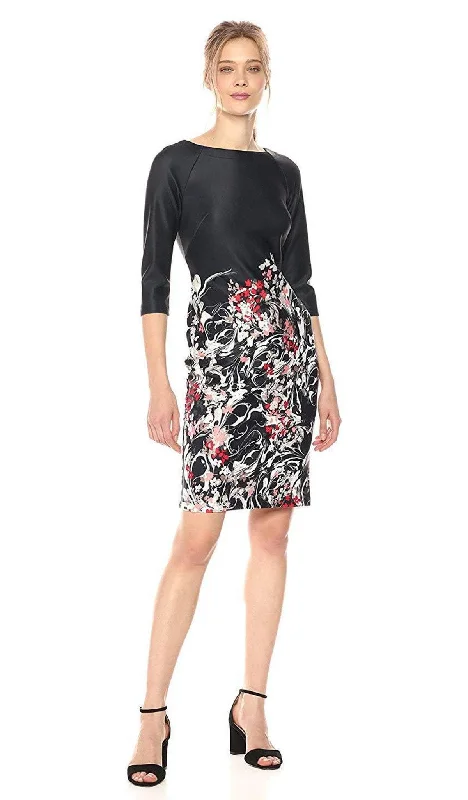 Loose-fitting dresses for womenTaylor - Scuba and Floral Print Sheath Dress 9344MSC
