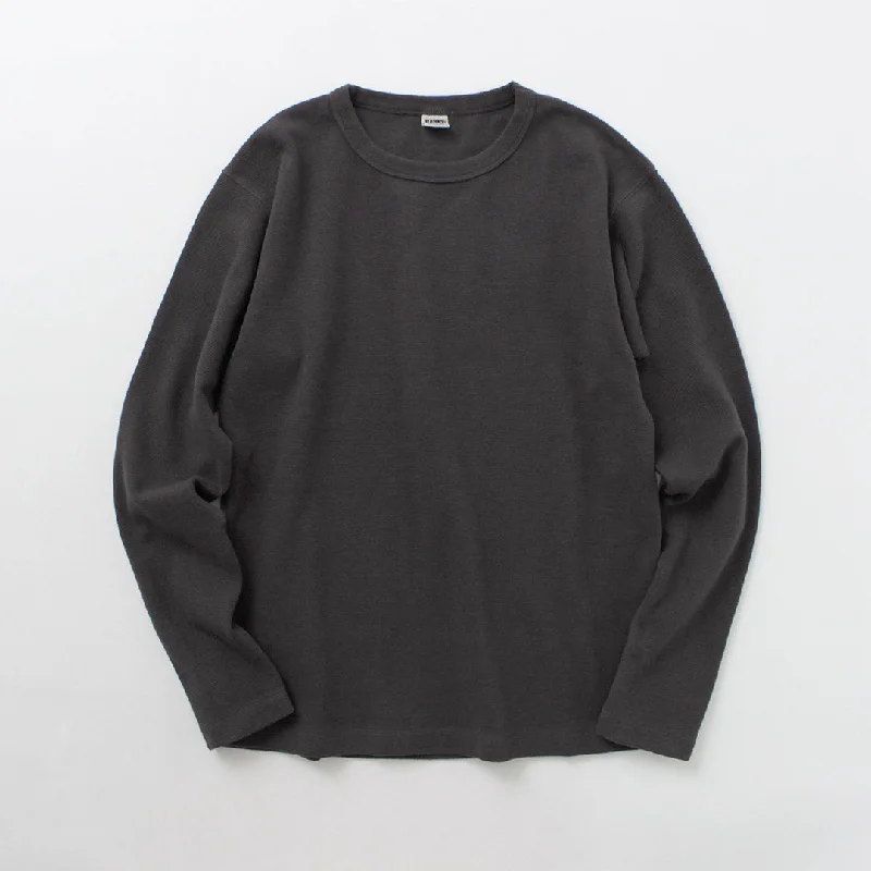 off-the-shoulder tops for menBARNS / Heavy Spun Milled Fabric Long Sleeve T-Shirt