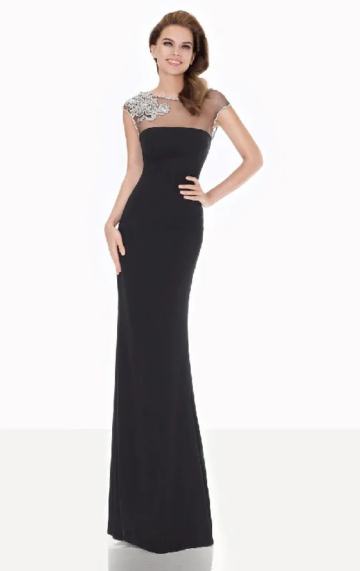 Day dresses for everyday wearTarik Ediz - 92618 Illusion Beaded Neckline Sheath Gown