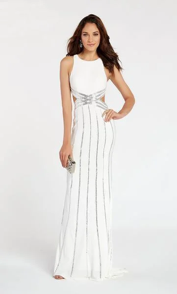 Winter dresses for cold weatherAlyce Paris - Cut-out Open Back Embellished Jersey Fitted Gown 60537SC