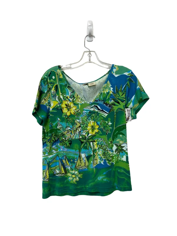 Tall women's topsMulti-colored Top Short Sleeve Clothes Mentor, Size L