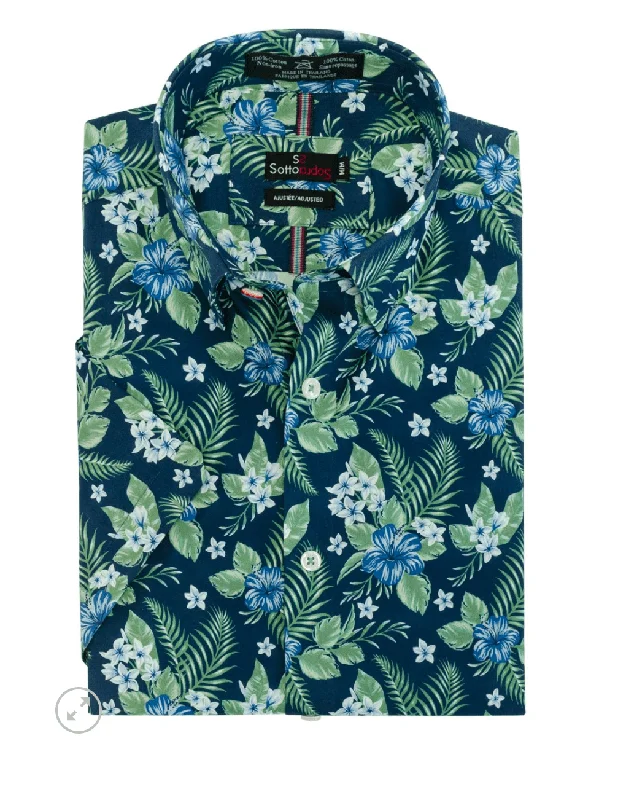 tops with pockets for menSotto Sopra Short Sleeve Sport Shirt - 534380 5200
