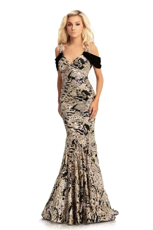 Day dresses for everyday wearJohnathan Kayne - Cold Shoulder Sequin Mermaid Gown 9013SC